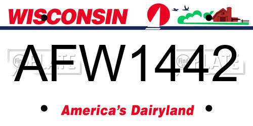 AFW1442 Wisconsin License Plate