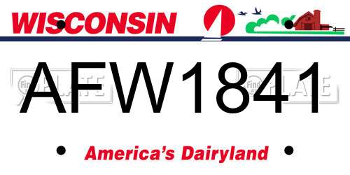 AFW1841 Wisconsin License Plate