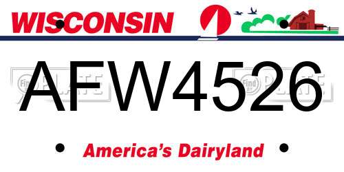AFW4526 Wisconsin License Plate
