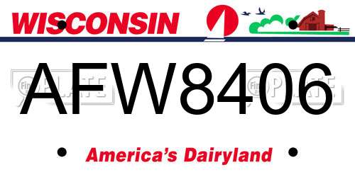 AFW8406 Wisconsin License Plate