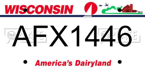 AFX1446 Wisconsin License Plate