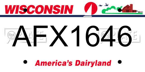 AFX1646 Wisconsin License Plate