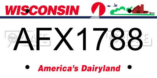 AFX1788 Wisconsin License Plate
