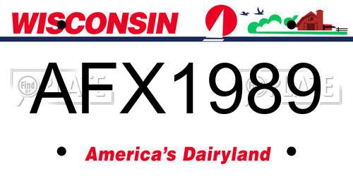 AFX1989 Wisconsin License Plate