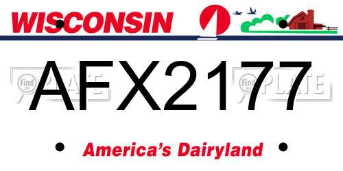 AFX2177 Wisconsin License Plate