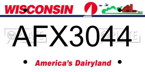 AFX3044 Wisconsin License Plate