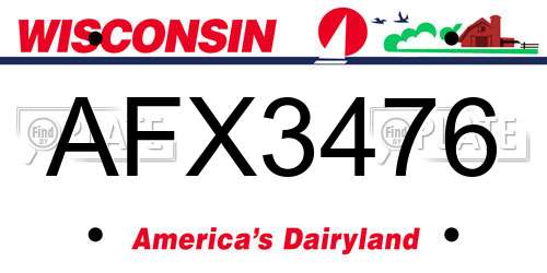 AFX3476 Wisconsin License Plate