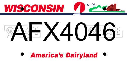 AFX4046 Wisconsin License Plate