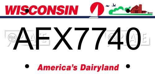 AFX7740 Wisconsin License Plate