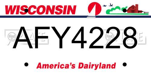 AFY4228 Wisconsin License Plate