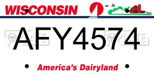 AFY4574 Wisconsin License Plate