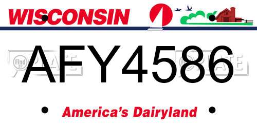 AFY4586 Wisconsin License Plate