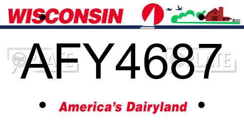 AFY4687 Wisconsin License Plate