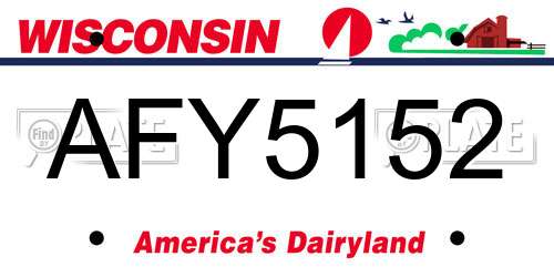 AFY5152 Wisconsin License Plate