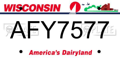 AFY7577 Wisconsin License Plate