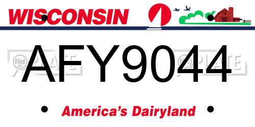 AFY9044 Wisconsin License Plate