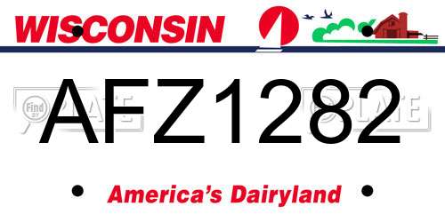 AFZ1282 Wisconsin License Plate
