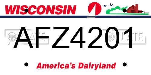 AFZ4201 Wisconsin License Plate