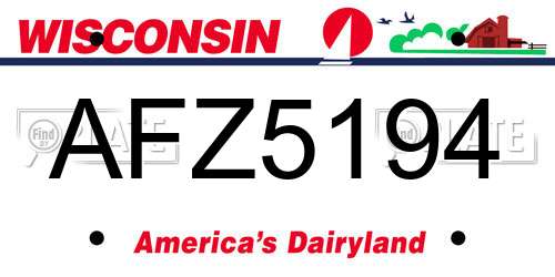 AFZ5194 Wisconsin License Plate