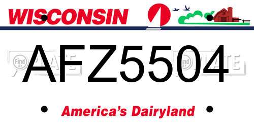 AFZ5504 Wisconsin License Plate