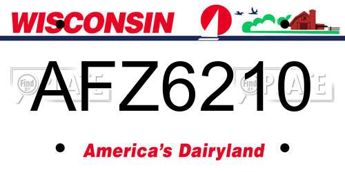 AFZ6210 Wisconsin License Plate