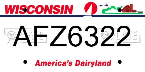 AFZ6322 Wisconsin License Plate