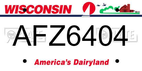 AFZ6404 Wisconsin License Plate
