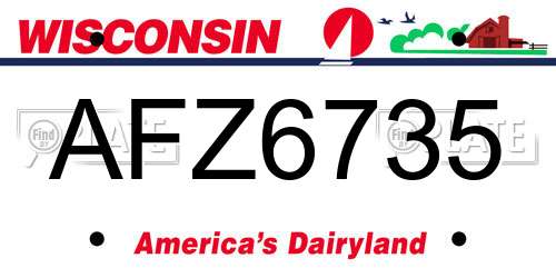 AFZ6735 Wisconsin License Plate