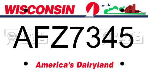 AFZ7345 Wisconsin License Plate