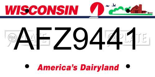 AFZ9441 Wisconsin License Plate