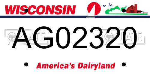 AG02320 Wisconsin License Plate