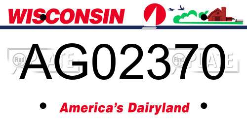 AG02370 Wisconsin License Plate
