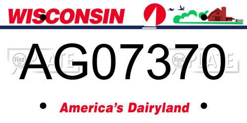 AG07370 Wisconsin License Plate