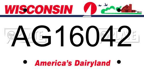 AG16042 Wisconsin License Plate