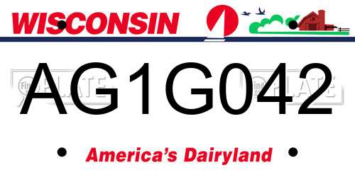 AG1G042 Wisconsin License Plate