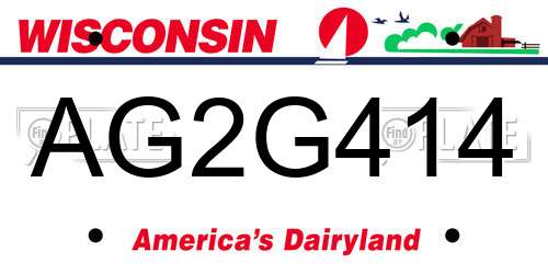 AG2G414 Wisconsin License Plate