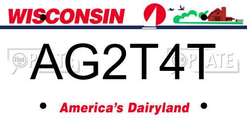 AG2T4T Wisconsin License Plate