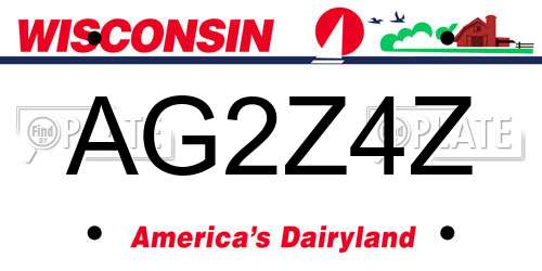 AG2Z4Z Wisconsin License Plate