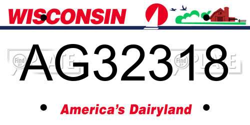 AG32318 Wisconsin License Plate