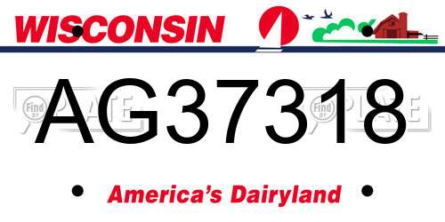 AG37318 Wisconsin License Plate