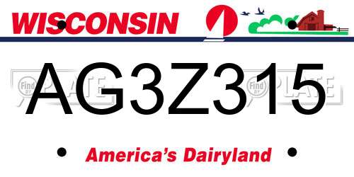 AG3Z315 Wisconsin License Plate
