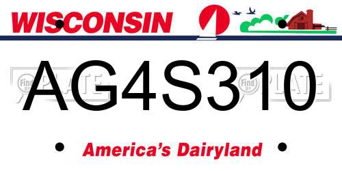 AG4S310 Wisconsin License Plate