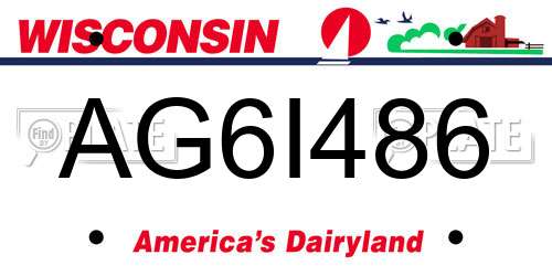 AG6I486 Wisconsin License Plate