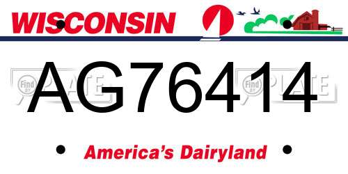 AG76414 Wisconsin License Plate