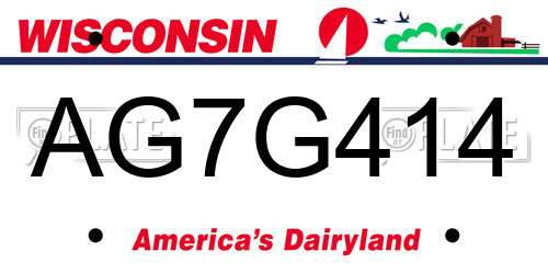 AG7G414 Wisconsin License Plate