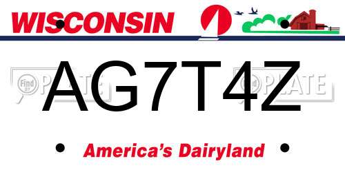 AG7T4Z Wisconsin License Plate