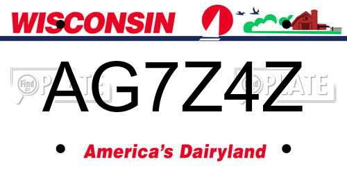 AG7Z4Z Wisconsin License Plate