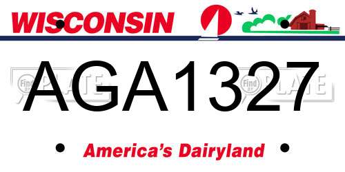 AGA1327 Wisconsin License Plate
