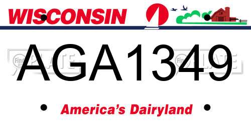 AGA1349 Wisconsin License Plate