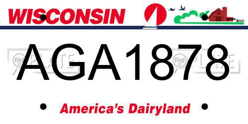 AGA1878 Wisconsin License Plate